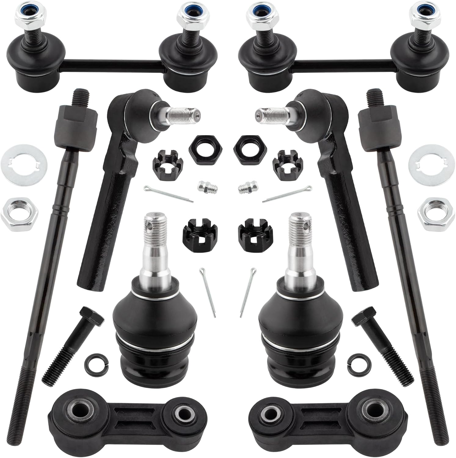 BOXI (Set of 10) Front & Rear Sway Bar Links + Front Lower Ball Joints + Tie Rod Ends fit for Subaru Baja 2003-2006 / for Subaru Legacy Outback 2000-2004 / Replaces EV473 K9513 ES3692 K80693 K80426