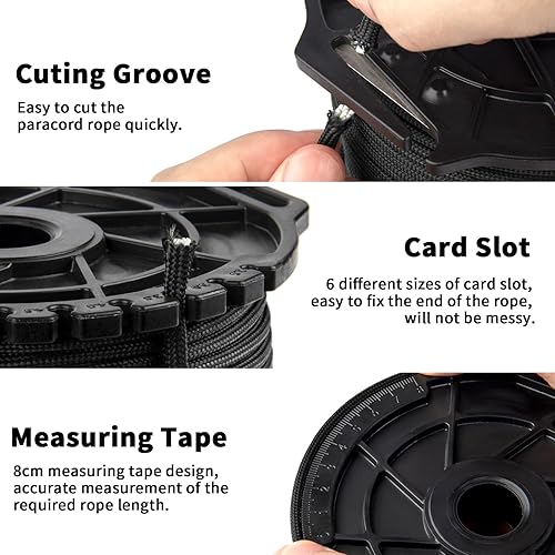 Miniatura 4 de Cuerda de paracaídas, 328.1 ft328 pies, 0.157 in, 9 hebras, cuerda de paracaídas 100% nailon para campamento, hamaca, tendedero, senderismo, pesca,