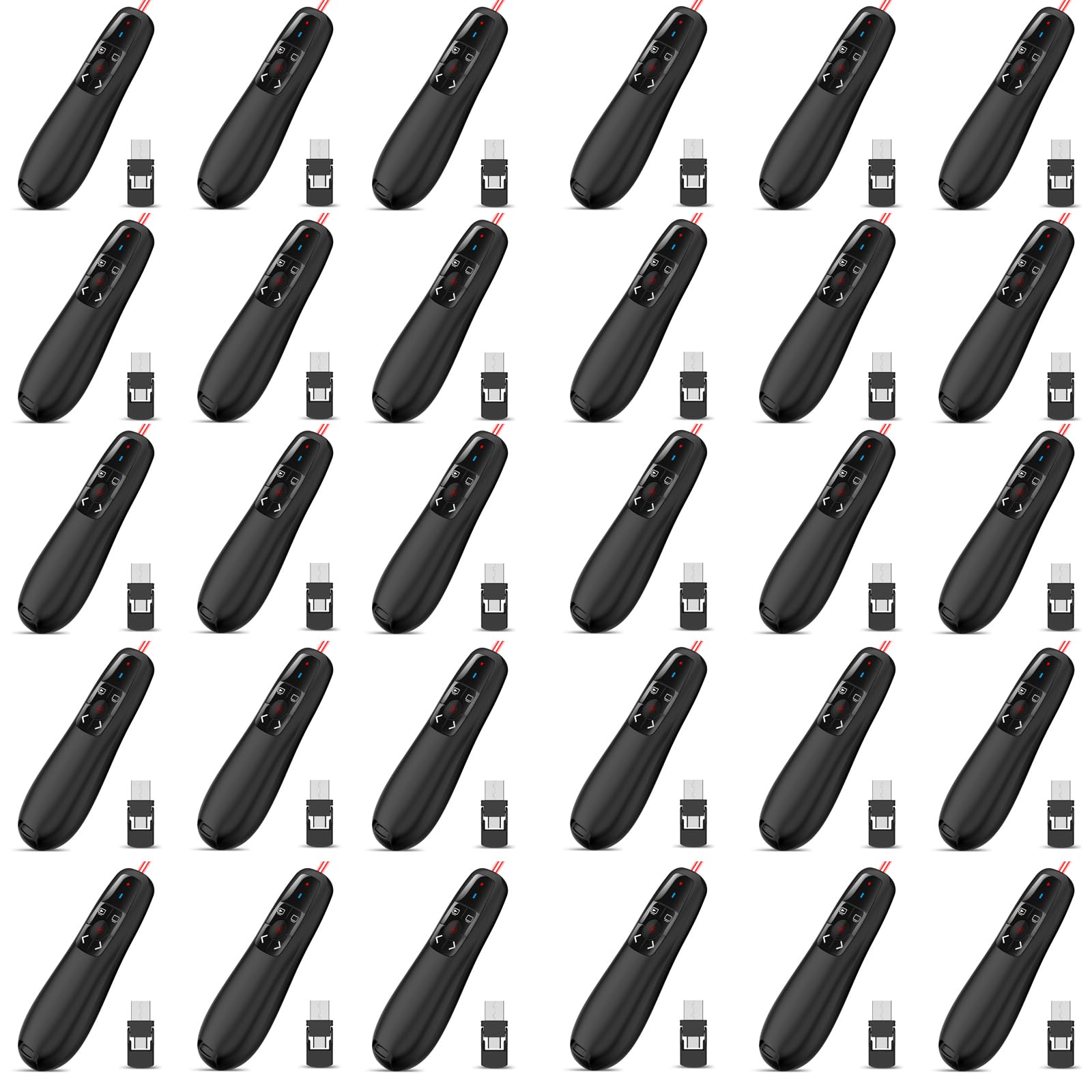 Presentación inalámbrica Clicker Presenter Remote: paquete de 30 USB tipo C PowerPoint Clicker con puntero rojo Control PPT de largo alcance - Universal Power Point Slide Advancer para MacBook, Laptop