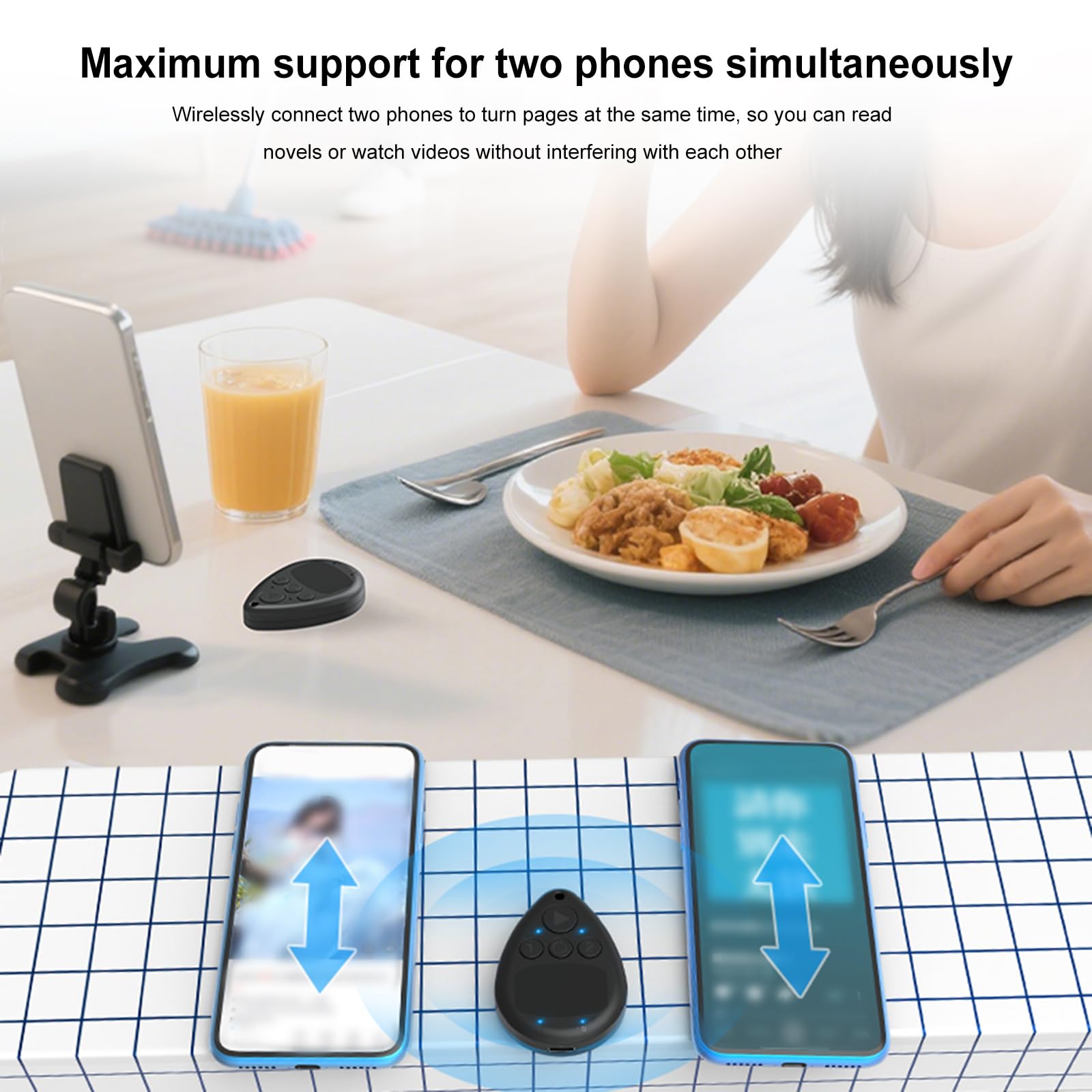 Kit di 5 pulsantiere automatiche wireless con batteria, controllo senza mani, silenzioso e regolabile, per smartphone, perfetto per dirette, giochi e ricompense