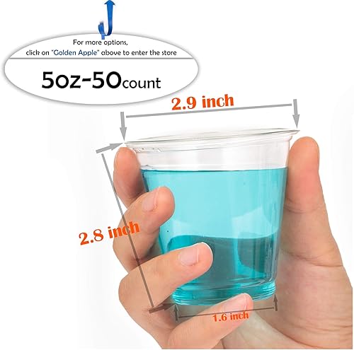 Vista 22 de Vasos de plástico de 9 onzas Conjuntos de 50 piezas.