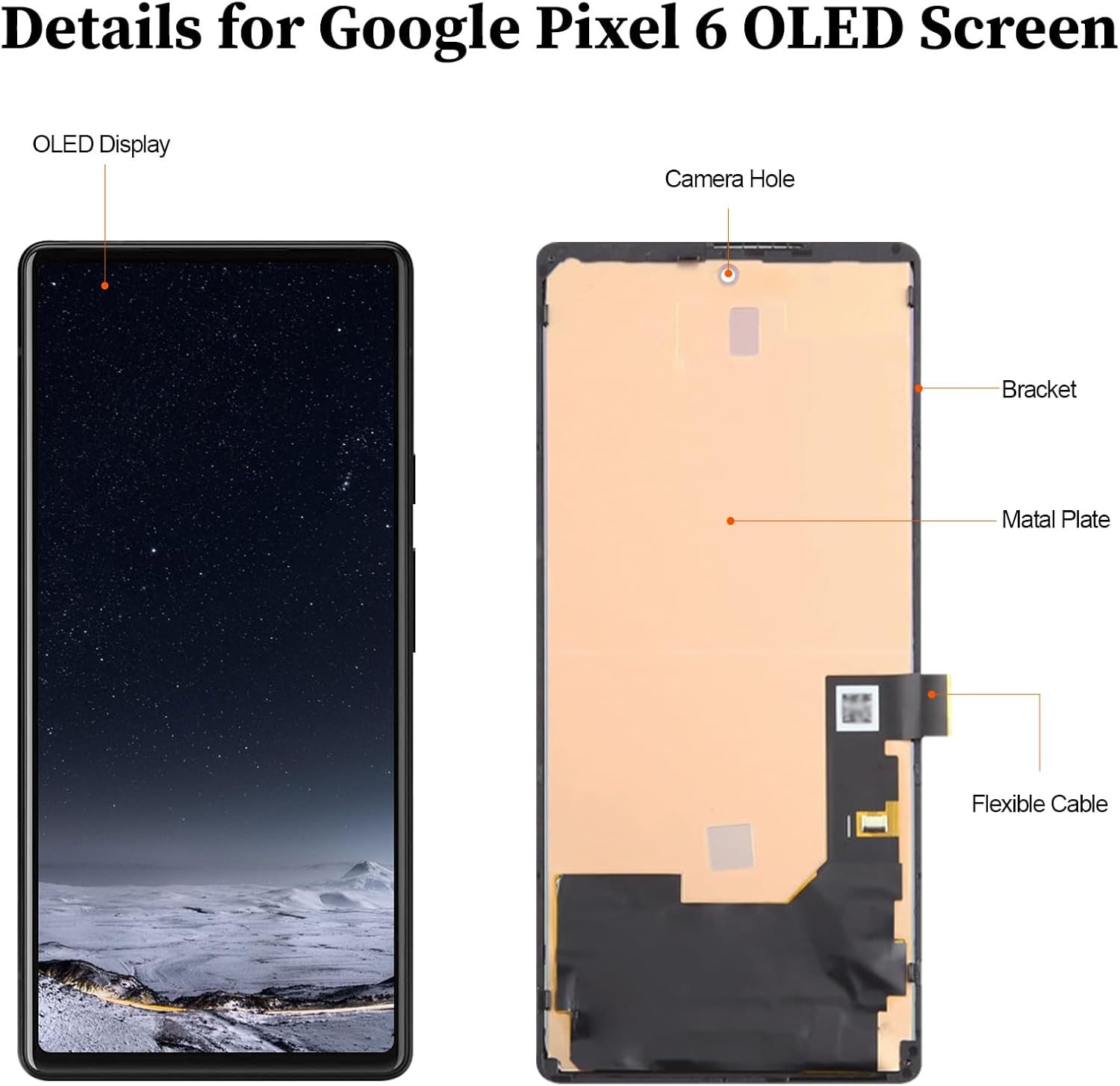 OLED for Google Pixel 6 Screen Replacement with Frame Touch LCD Display Digitizer Full Assembly with Repair Tool Kit for GB7N6 G9S9B16 6.4 inch (Support Fingerprint)
