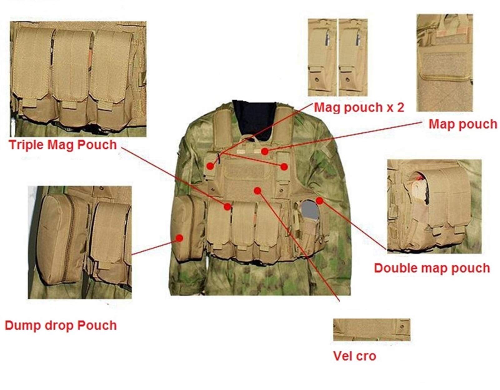 Chaleco Táctico Airsoft Combat Vest Revista Bolsa Bolsa De Armadura Liberable Portador Chalecos Antibalas Ropa De Caza Ropa Waistcoat