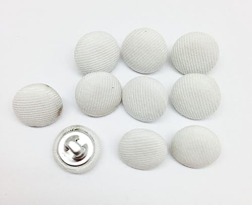 Vista 146 de PEPPERLONELY 10 piezas de tela de 0.394 in cubierta con botones redondos de vástago de metal, azul marino