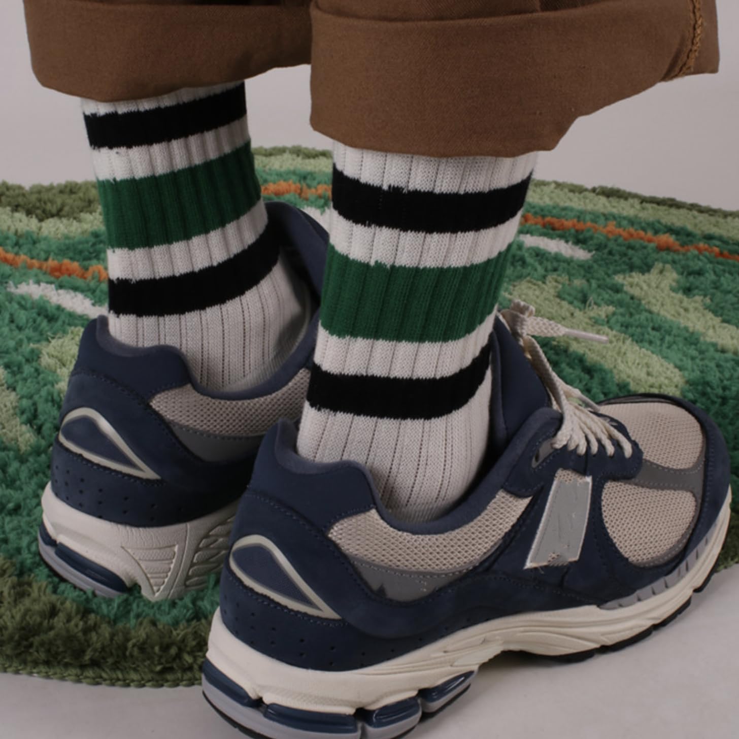 Women Striped Retro Novelty Socks Slouch Socks Athletic Calf Tube Cotton Socks - Image 2