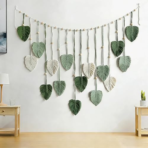 Macrame Wall Hanging, 47x29 inch Large Boho Woven Tapestry Wall