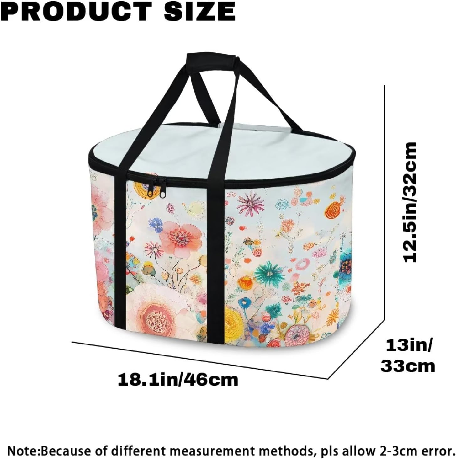 Floral Crock Pot Carrying Bag for Home Decor Heat-Resistant Portable Slow Cooker Carrier for Party Indoor Outdoor