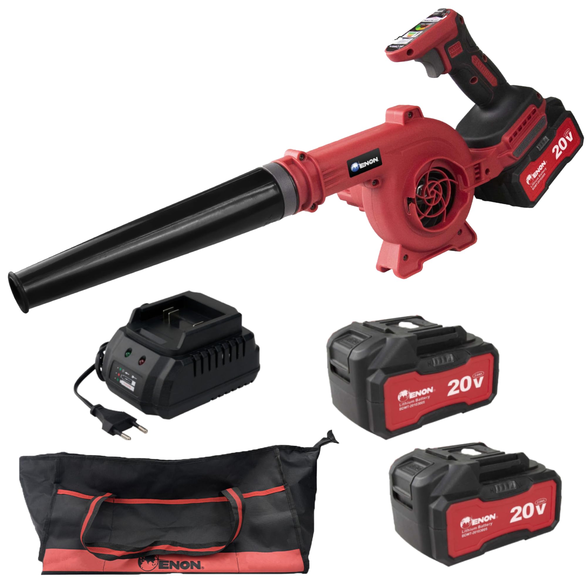 ENON Cordless Air Blower 20V, 2 in 1 Portable Blower & Vacuum, Multipurpose Long Leaf Battery Powered Handheld with Variable Speed for Gardening Works, Car Cleaning, Dust Cleaning (XE-CD6502)-image-4