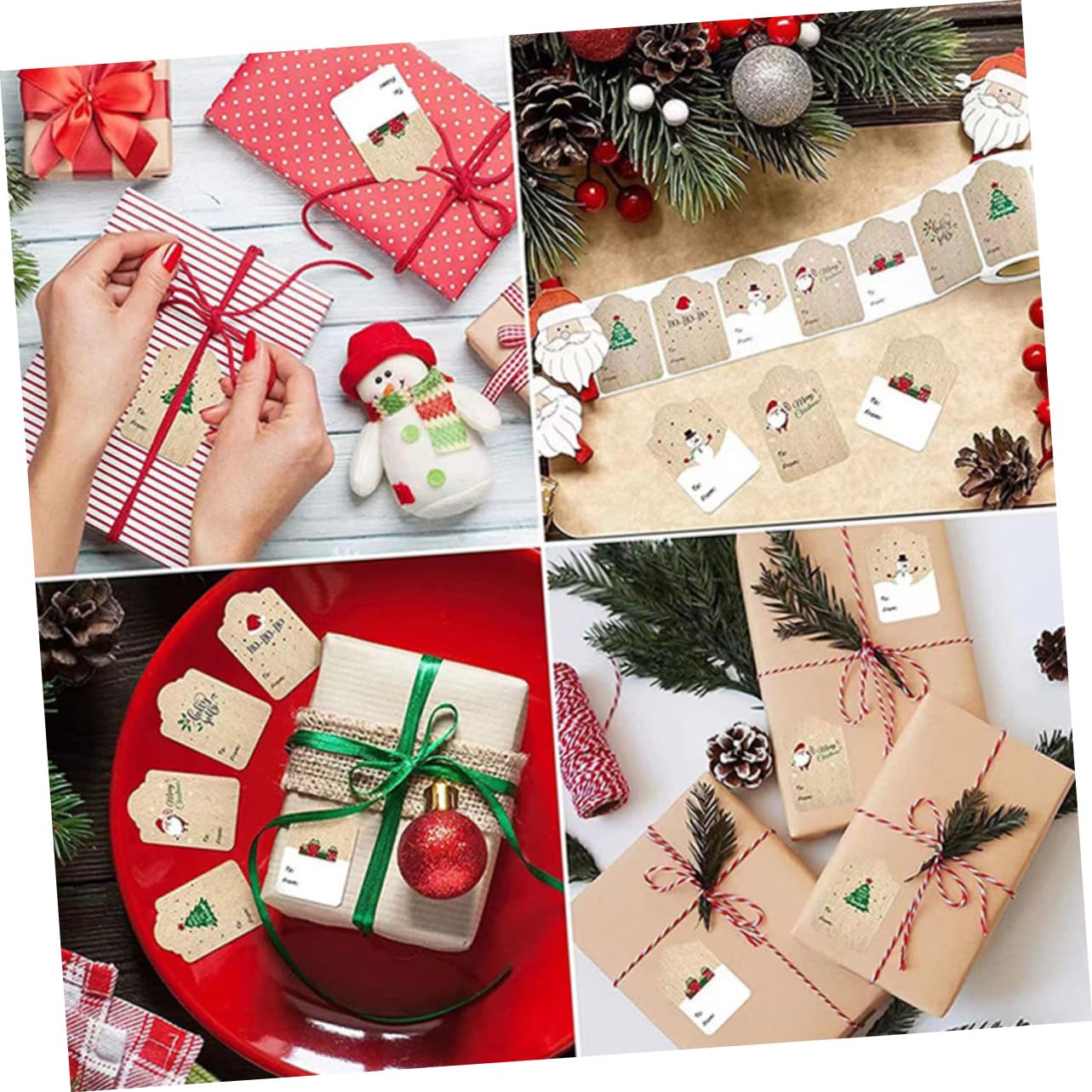 Lurrose 4 Rollen Weihnachtsaufkleber weihnachtsbasteln weihnachts basteln ideas Weihnachtsdekoration Verpackungsetikett weihnachtsgeschenkanhänger aufkleber Festival-Geschenkaufkleber