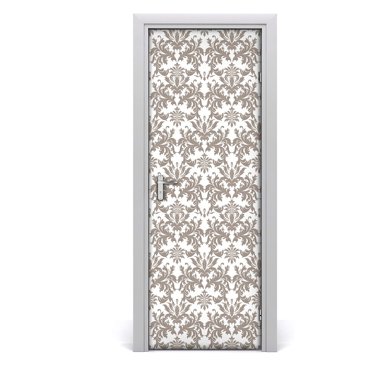 Papier peint sur la porte mural autocollant vintage floral doré