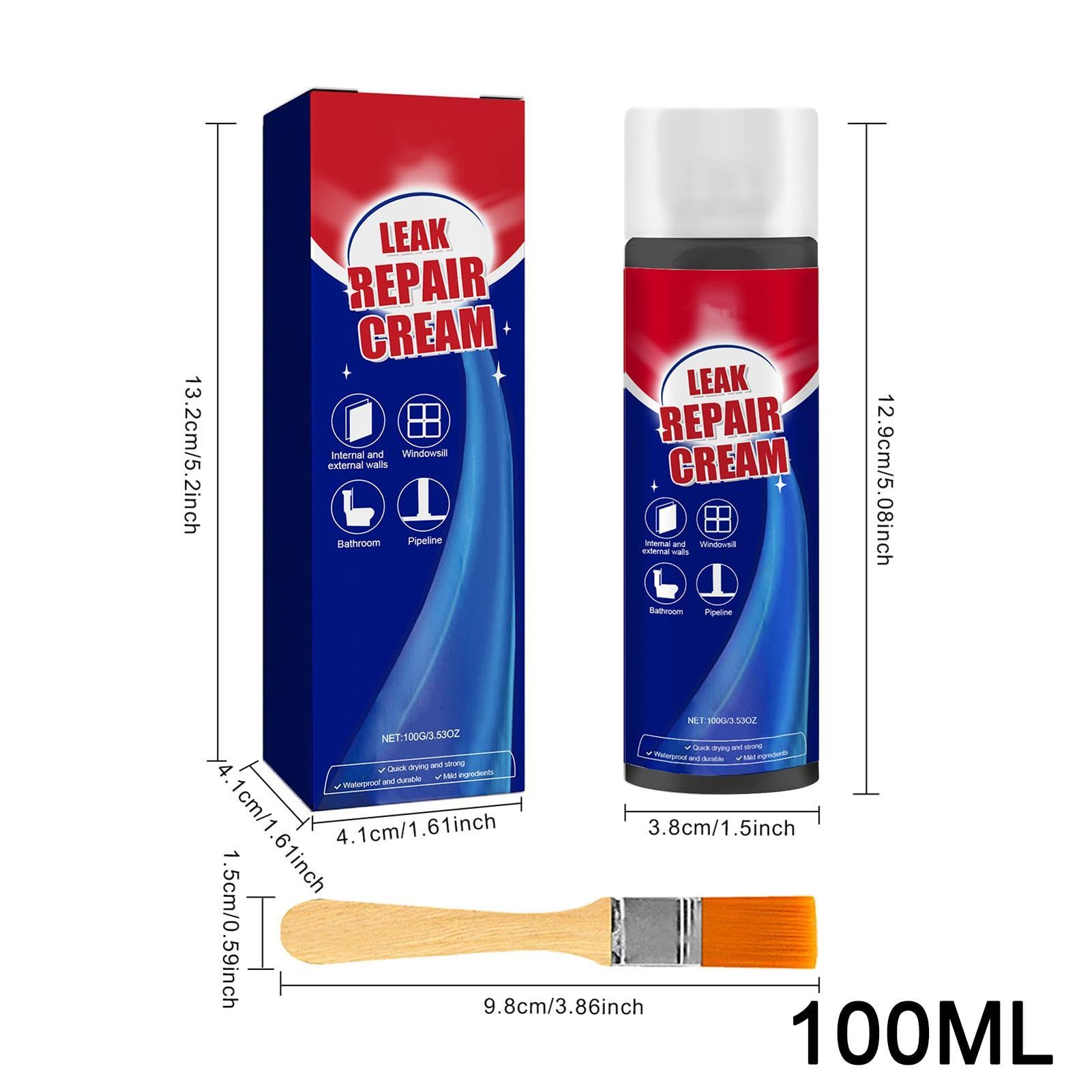 Uszczelniacz w sprayu, nieprzeciekająca naprawa płynów spray, 100 ml, wodoodporna formuła szybkiego suszenia, długotrwałe rozwiązanie uszczelniające do ścian dachowych Rama okienna betonowa pęknięcia