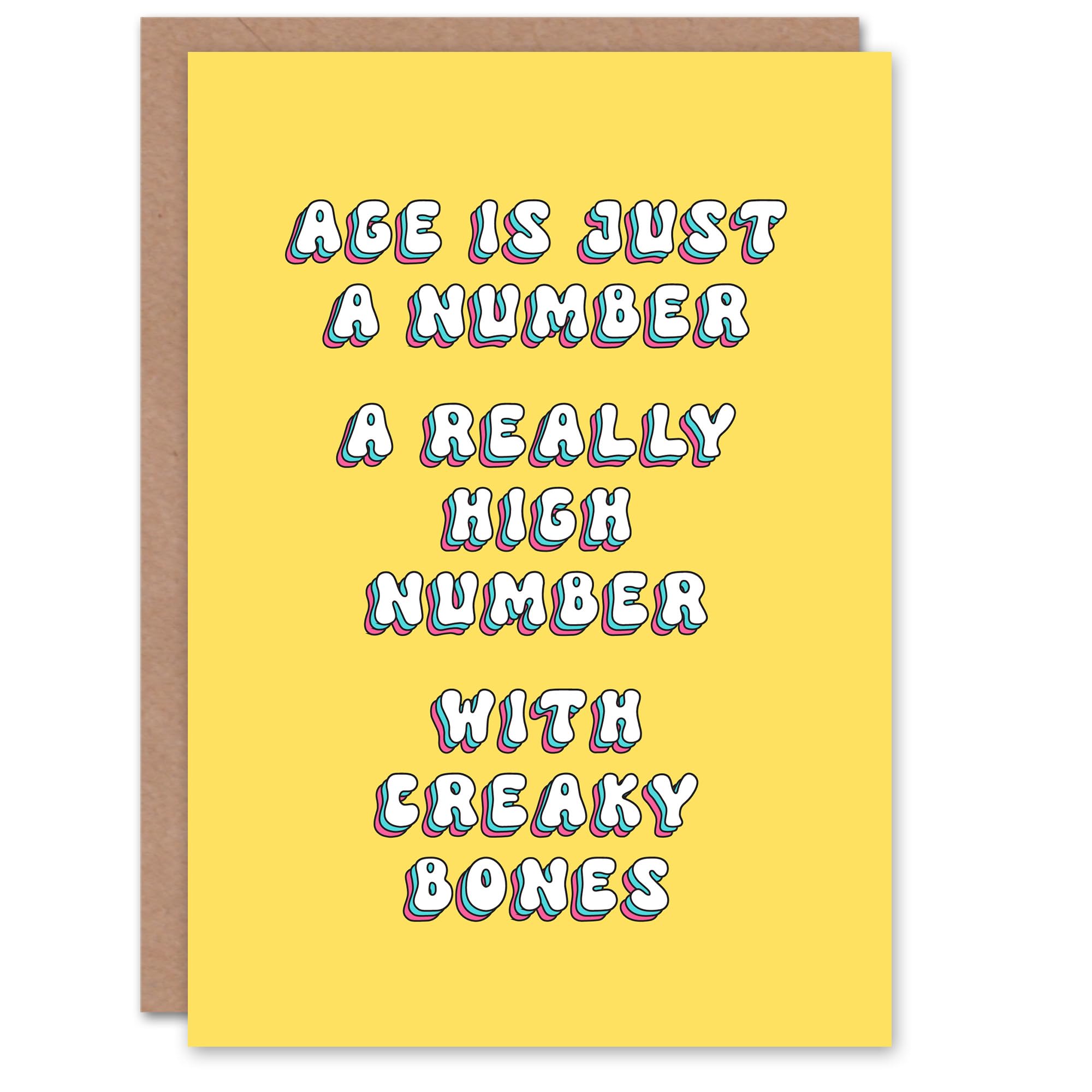 Artery8 Women's Birthday Card - Old Age Joke - Yellow