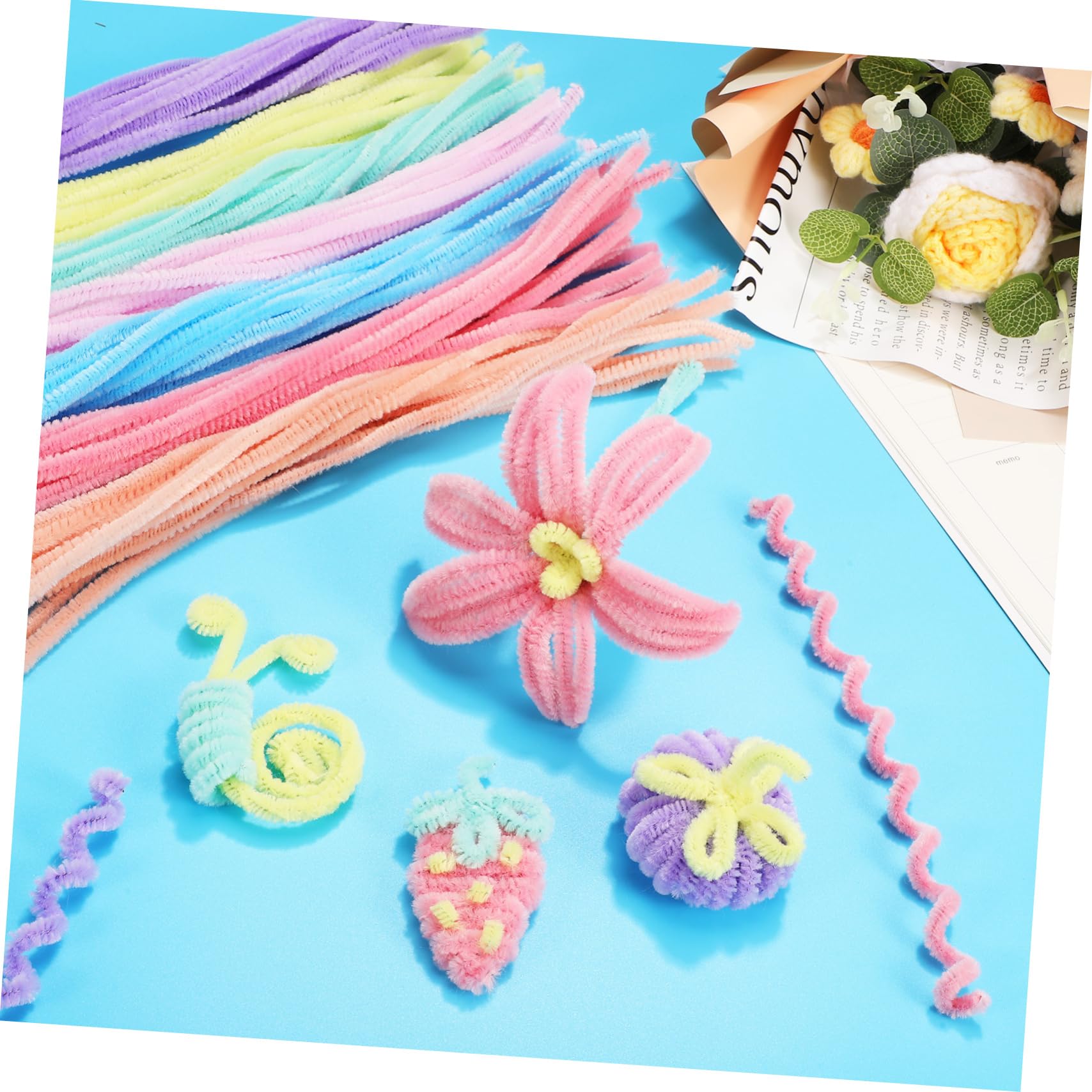 NUOBESTY 1500piezas Limpiapipas De Chenilla Para Manualidades Palitos De Creatividad Perfectos Para Decoraciones y Proyectos