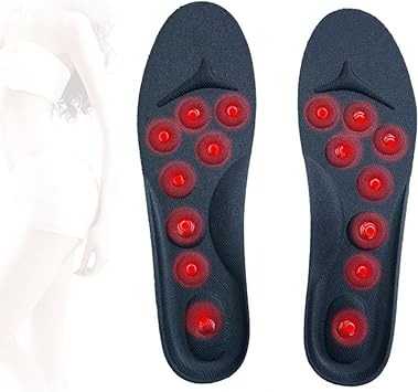 Magnetic Insoles for Weight Loss, Acupressure Insoles for Women Men, Magnetic Orthopedic Insoles for Enhancing Comfort and Support, Croppable Black - 3 Pairs,S - 25.5CM