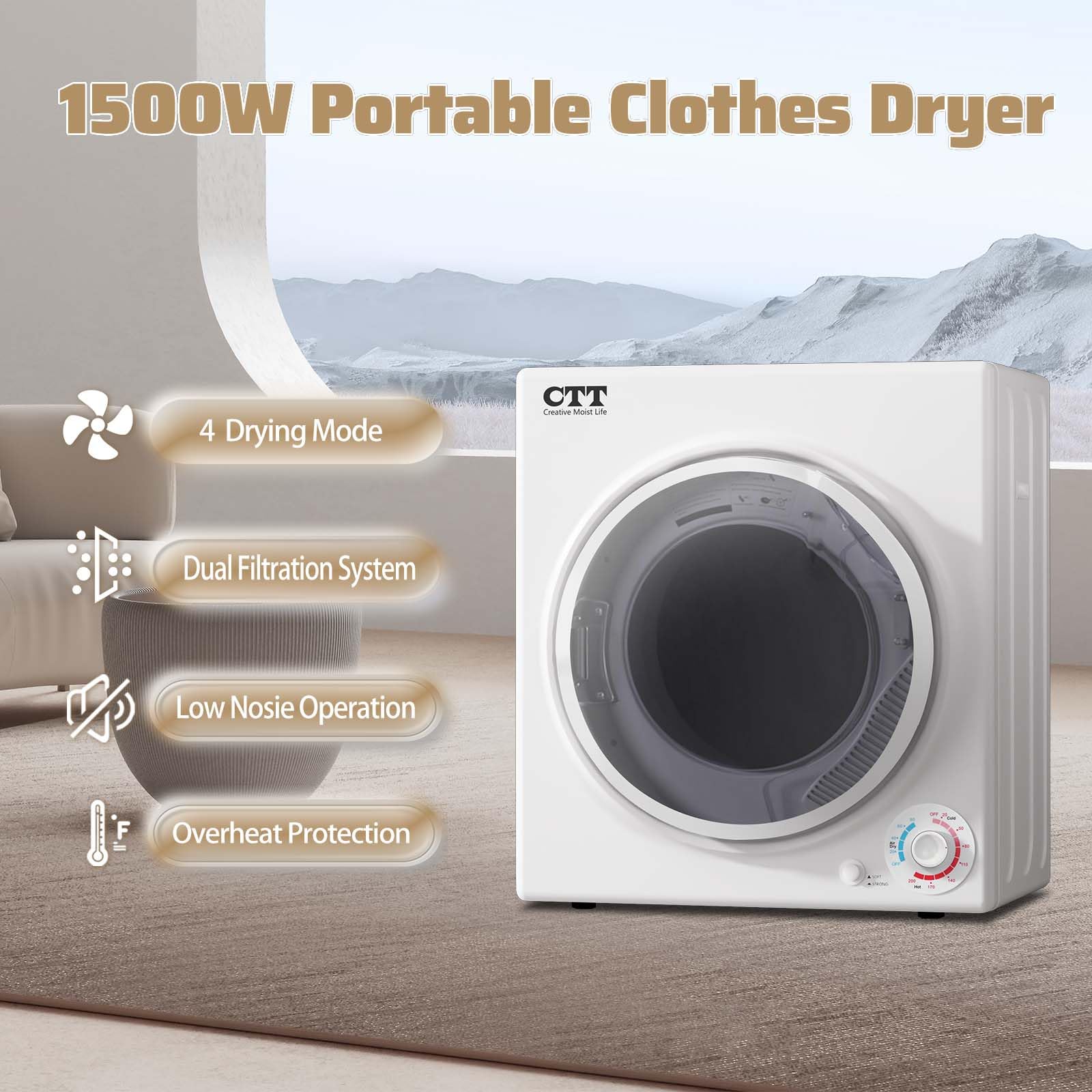 Amazon.com: CTT Portable Clothes Dryer 3.5 cu.ft, 110V Laundry