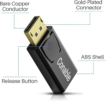 DisplayPort to HDMI Adapter 3 Pack, 4K Uni-Directional Gold Plated DP PC to HDMI Monitor, Male to Female Converter, Compatible with DisplayPort Source Devices Computer, Monitor, TV, Projector