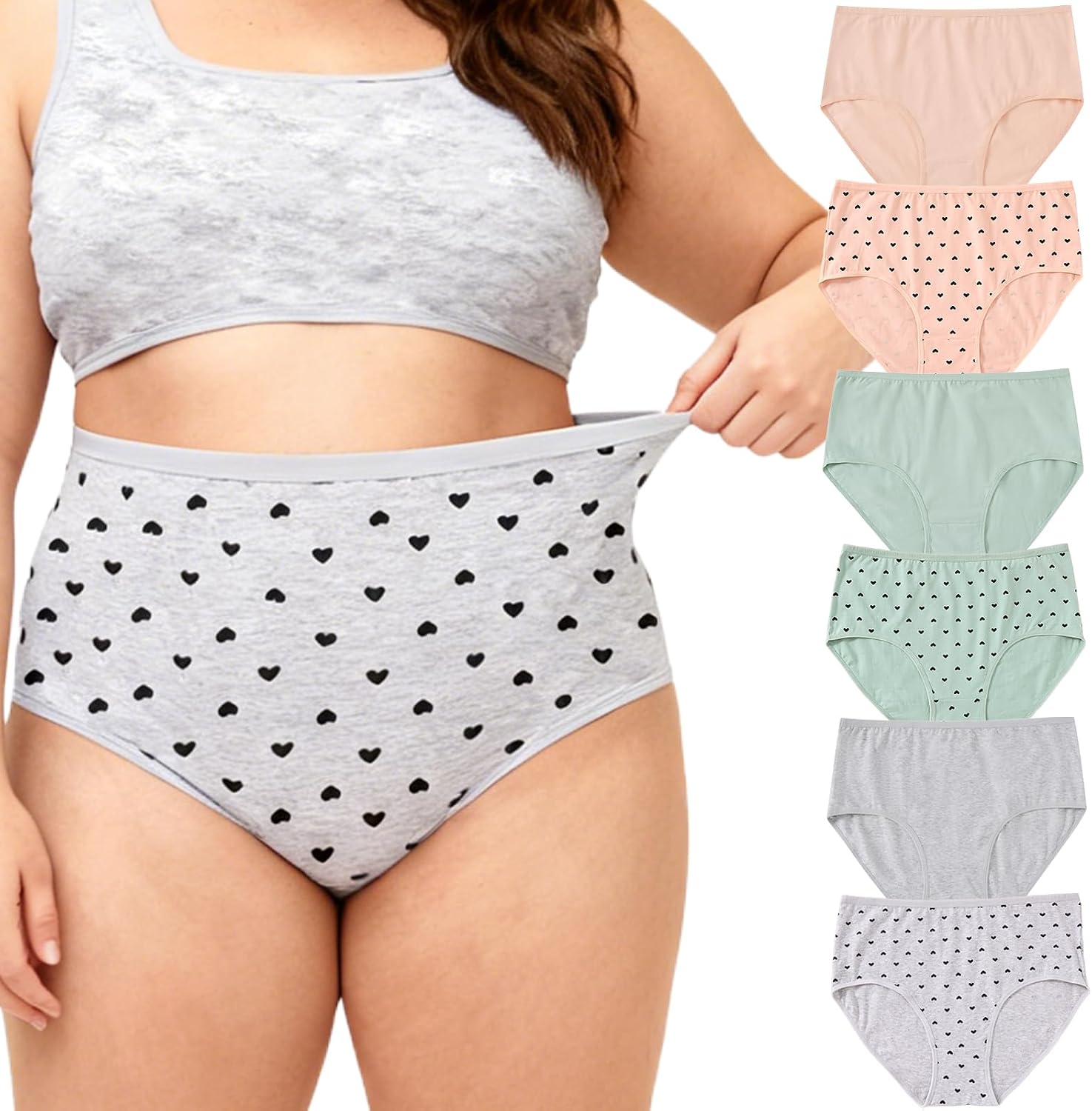 Women's Cotton Plus Size Underwear Ladies Panties Briefs XL-5XL 6 Pack Ladies Underwear