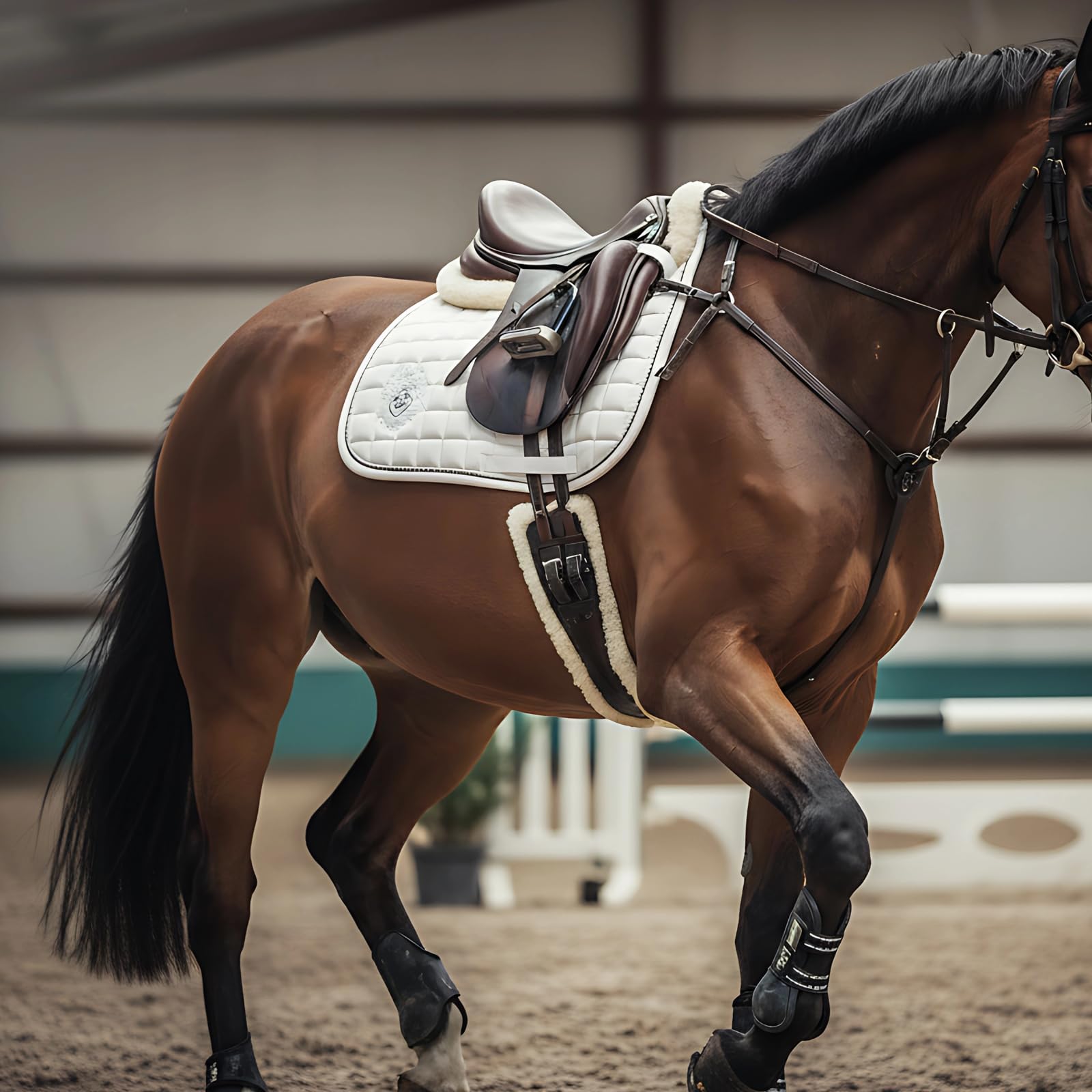 Generisch Cinghia per cavallo, 120 cm, con fodera in pile e design anti-sfregamento, anatomica per cavalli, ispessita, traspirante, anti-sfregamento, lavabile in lavatrice, per selle inglesi