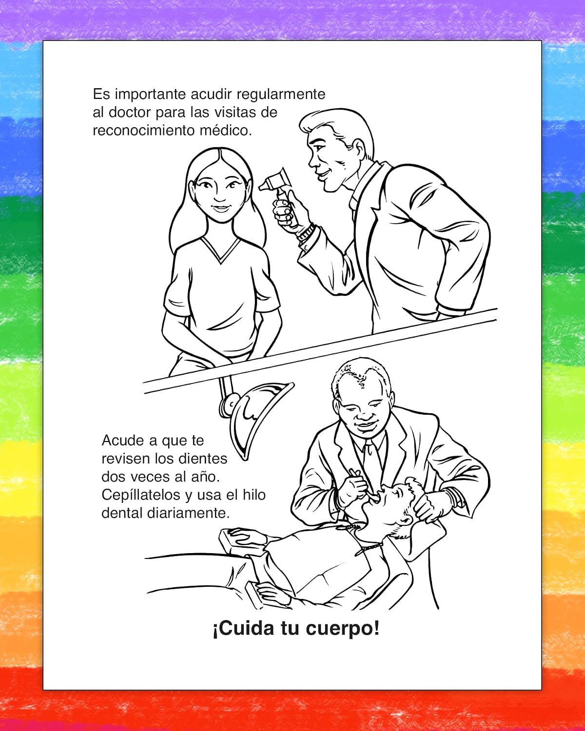 ZOCO – Health and Safety (in Spanish) Coloring & Activity Books for Kids (25 Bulk Pack, Without Crayons) – Educational Wellness Activities for Ages 3+