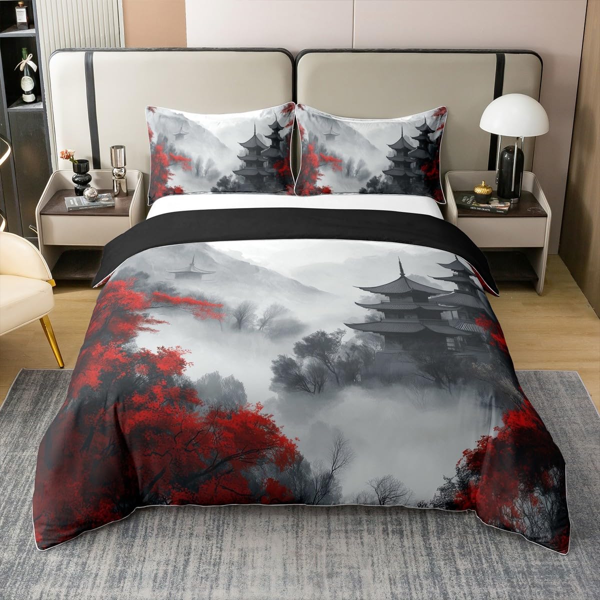 Parure de lit japonaise 100% coton Loussiesd de qualité supérieure 135x200