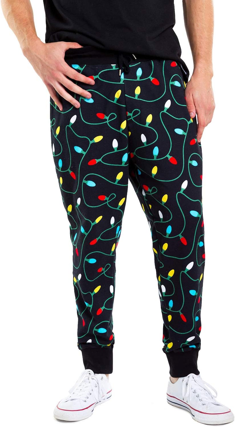 Tipsy Elves Christmas Joggers for Men - Comfy Sweat Pants for The Holidays - Classic Winter Designs