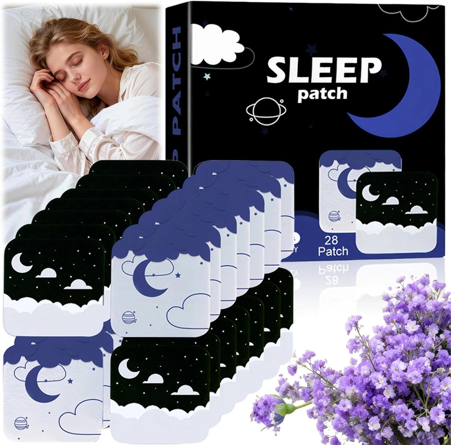Sleep Patches for Adults, Extra Strength Sleep Aid Patches, Natural Deep Rest Support, 28 Count, Gentle on Skin, Last All Night for Men and Women