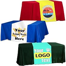 Custom Table Runner with Business Logos &Photos | Personalized Tablecloth for Events,trade shows, corporate events, weddings & parties.