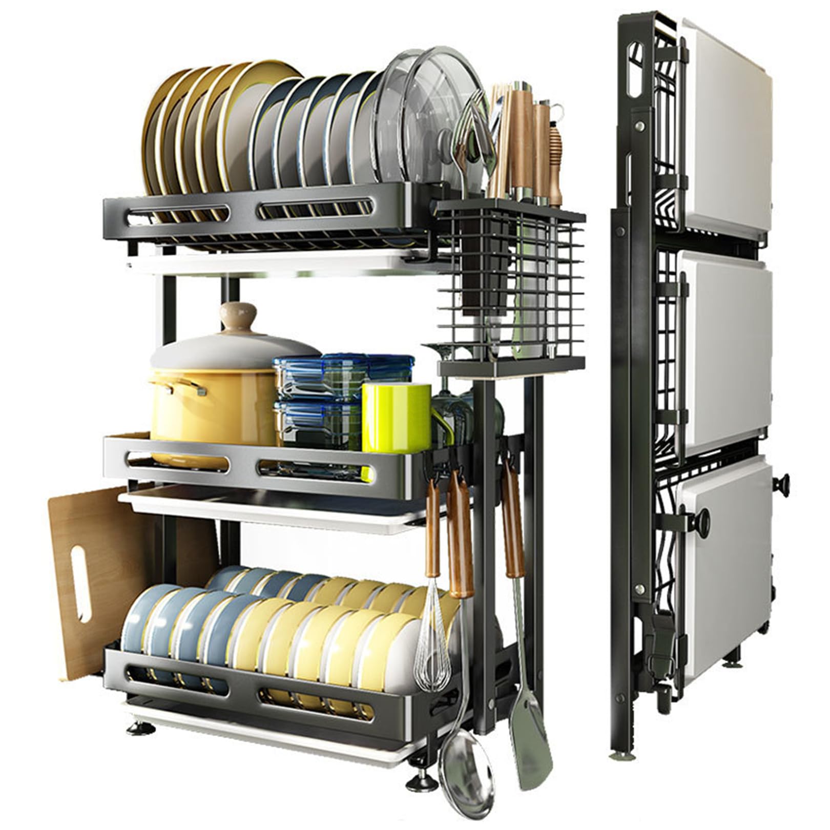 SBZIOJHDR dish drainer rack, Folding with Drip Tray