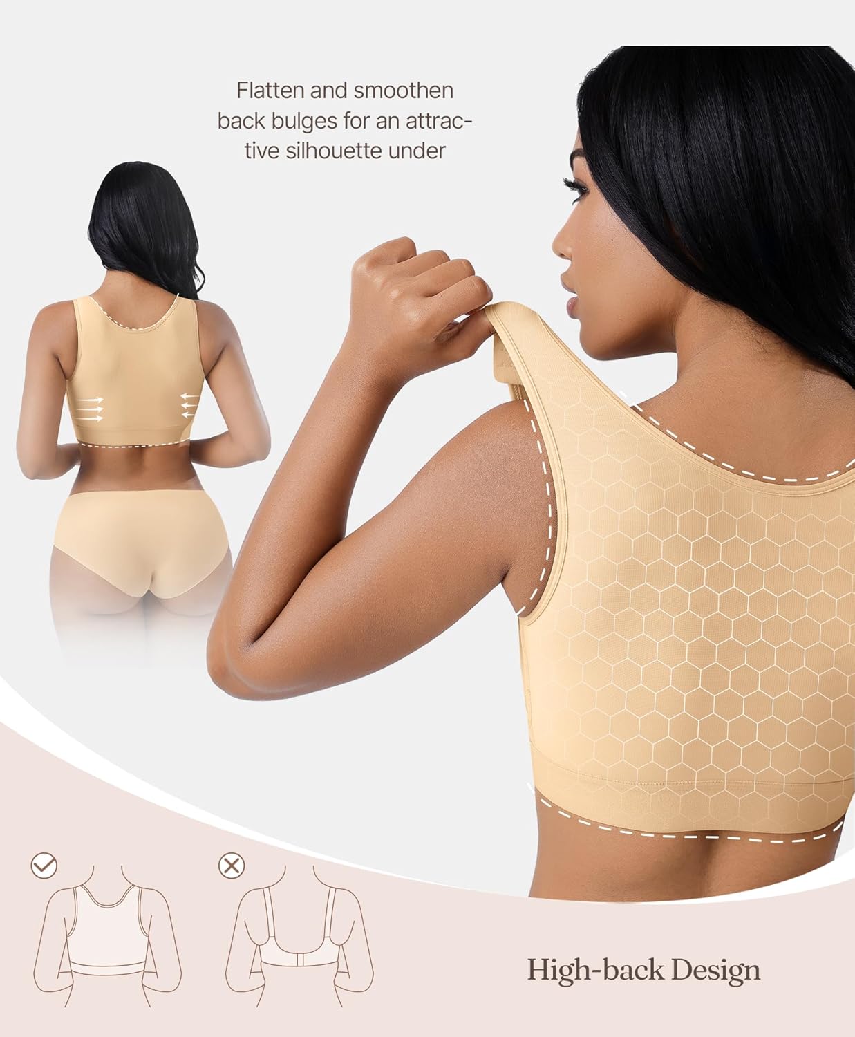 FeelinGirl Surgical Bra Compression Post Surgery Bra for Women Front Closure Bra with Breast Support Band - Image 3