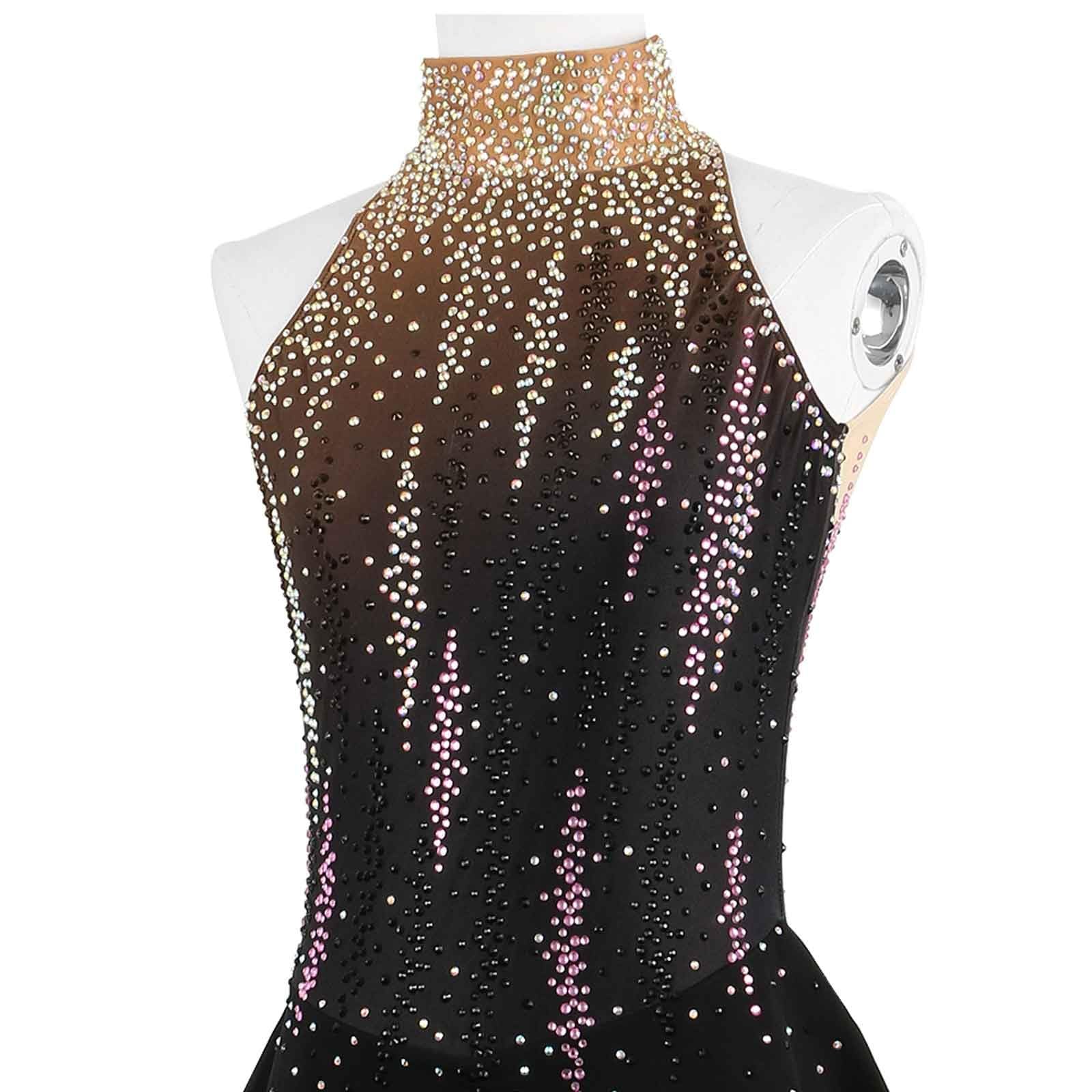 Vestido De Patinaje Artístico Sobre Hielo For Mujer, Leotardos De Gimnasia Rítmica, Mono De Competición De Baile Sin Mangas