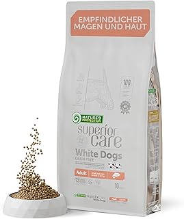 Nature's Protection Superior Care Hundefutter Trocken Getreidefrei für Kleine & Mini-Rassen - Trockenfutter für Hunde mit Lachs, Adult weiße Hunde, Entfernt Braune Tränenflecken 10kg product image