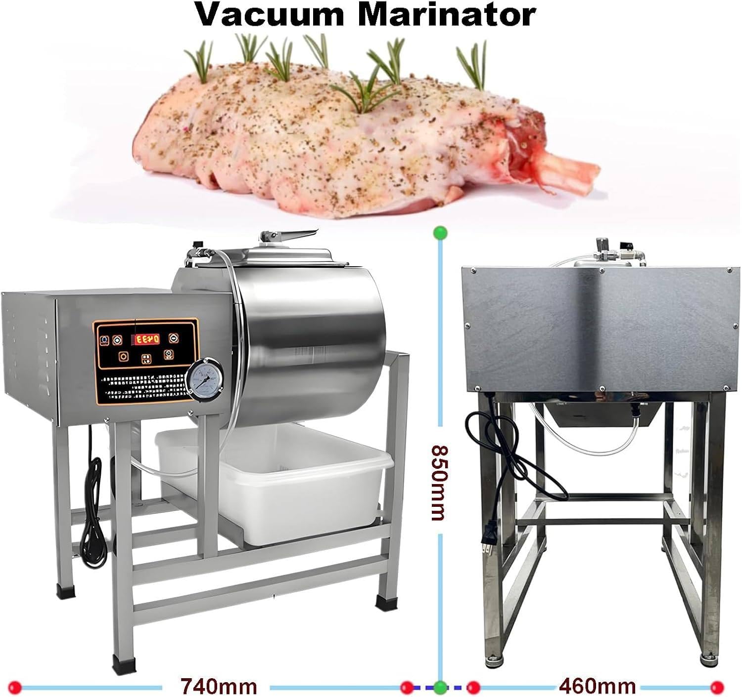 Vakuum-Fleisch-Marinator und Fleischklopfer mit großer Kapazität für den professionellen und privaten Gebrauch bei der Zubereitung von Jerky, Wurst und Speck