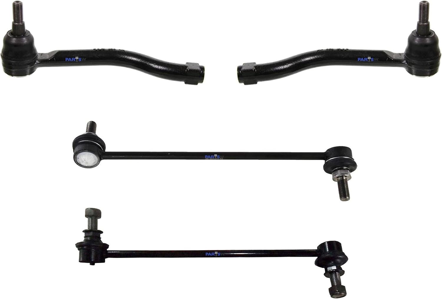 PartsW - 4 Pc Front Suspension Kit Compatible with Nissan Altima 2007-2012, 2013 / Sway Bar End Link Driver & Passenger Side, Outer Tie Rod End