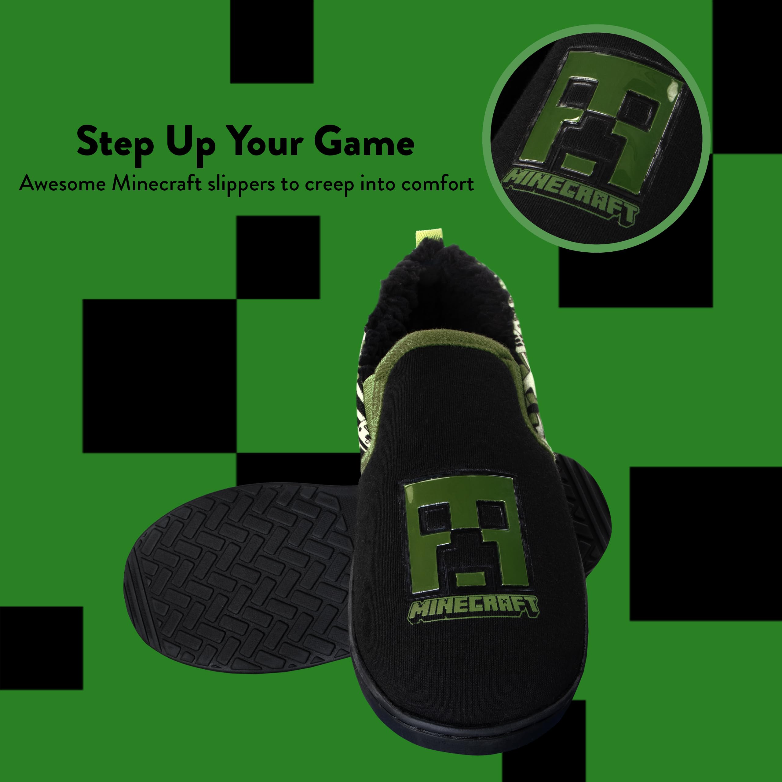 Minecraft Kapcie Dla Chłopców, Kapcie Creeper, Domowe Buty Dla Graczy