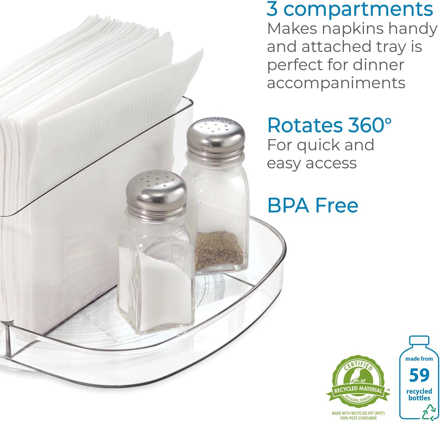 Clear Plastic Napkin and Condiment Spinner