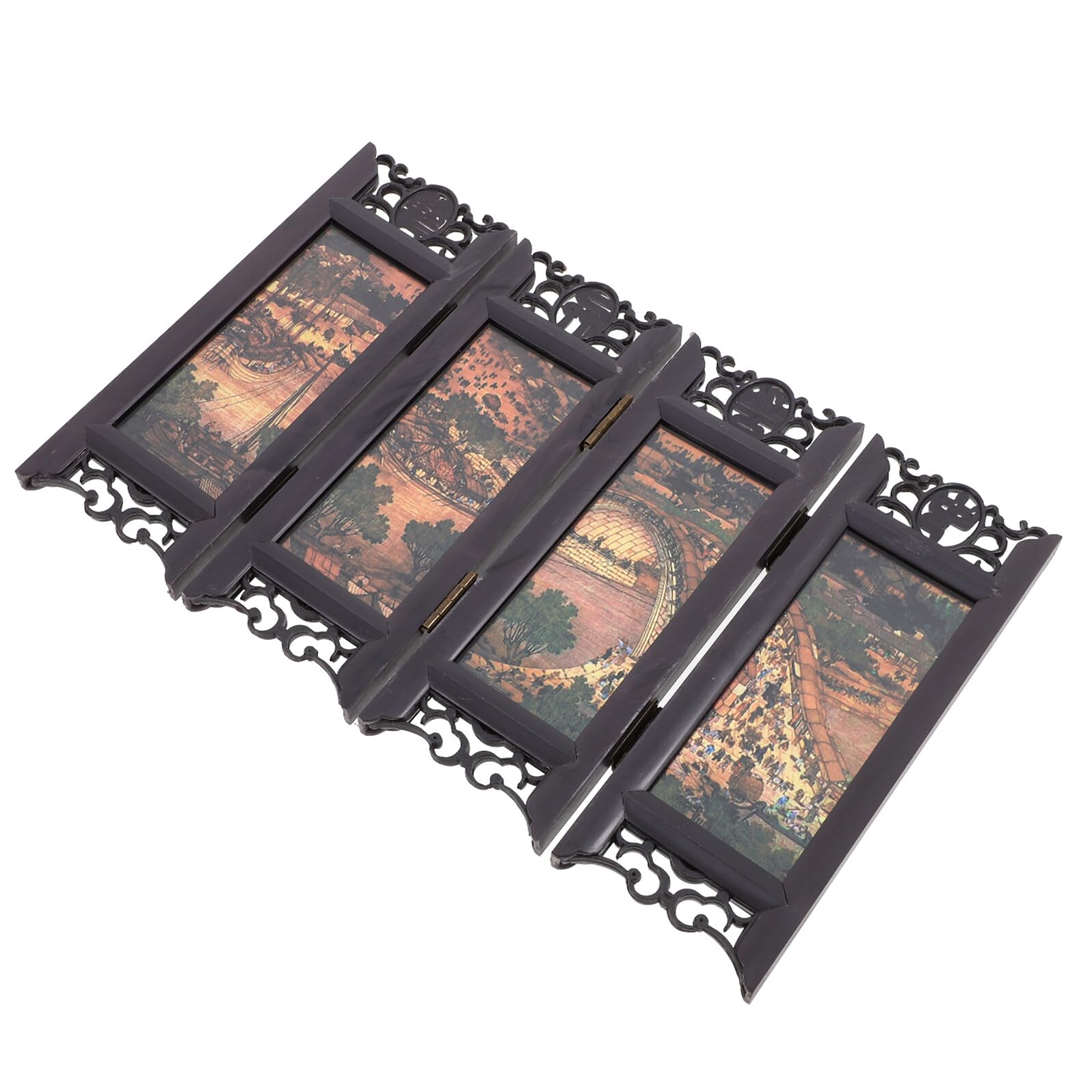 Petit écran de séparation rétro en bois noble pour une décoration de table raffinée