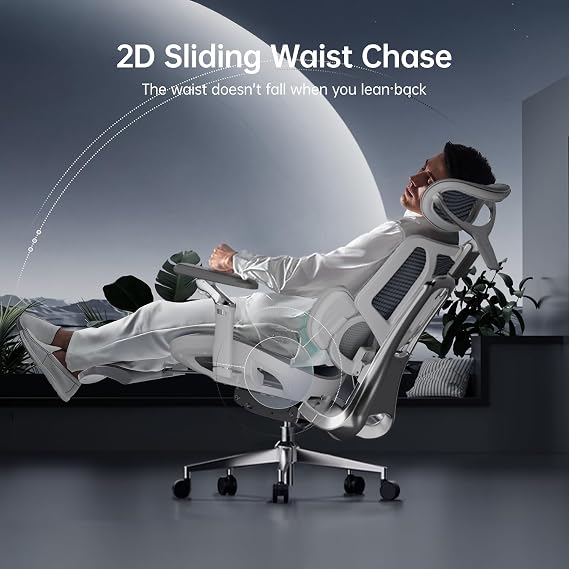 Hbada E3 Ultra Ergonomic Chair, with 3-Zone Dynamic Lumbar Support, 360 Mechanical Armrest, 4D Adjustable Headrest, Aluminum Alloy, Mesh Chair Grey