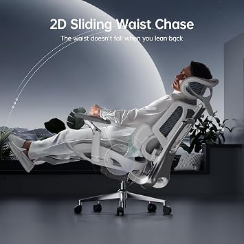 Hbada E3 Ultra Ergonomic Chair, with 3-Zone Dynamic Lumbar Support, 360 Mechanical Armrest, 4D Adjustable Headrest, Aluminum Alloy, Mesh Chair Grey