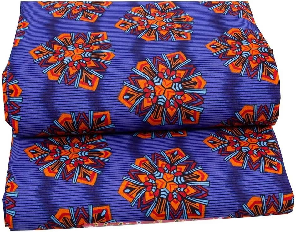 African Fabric 6 Yards Polyester Kente Print Wax Cloth Ankara Crafts Fabric