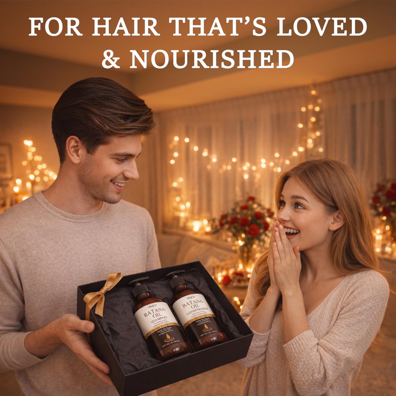 Batana Oil Shampoo & Conditioner Set for Hair Growth & Thickening - With Biotin, Keratin, Tea Tree & Rosemary - Strengthens & Volumizes Thin Hair - Daily Hair Care for Men & Women - Image 2