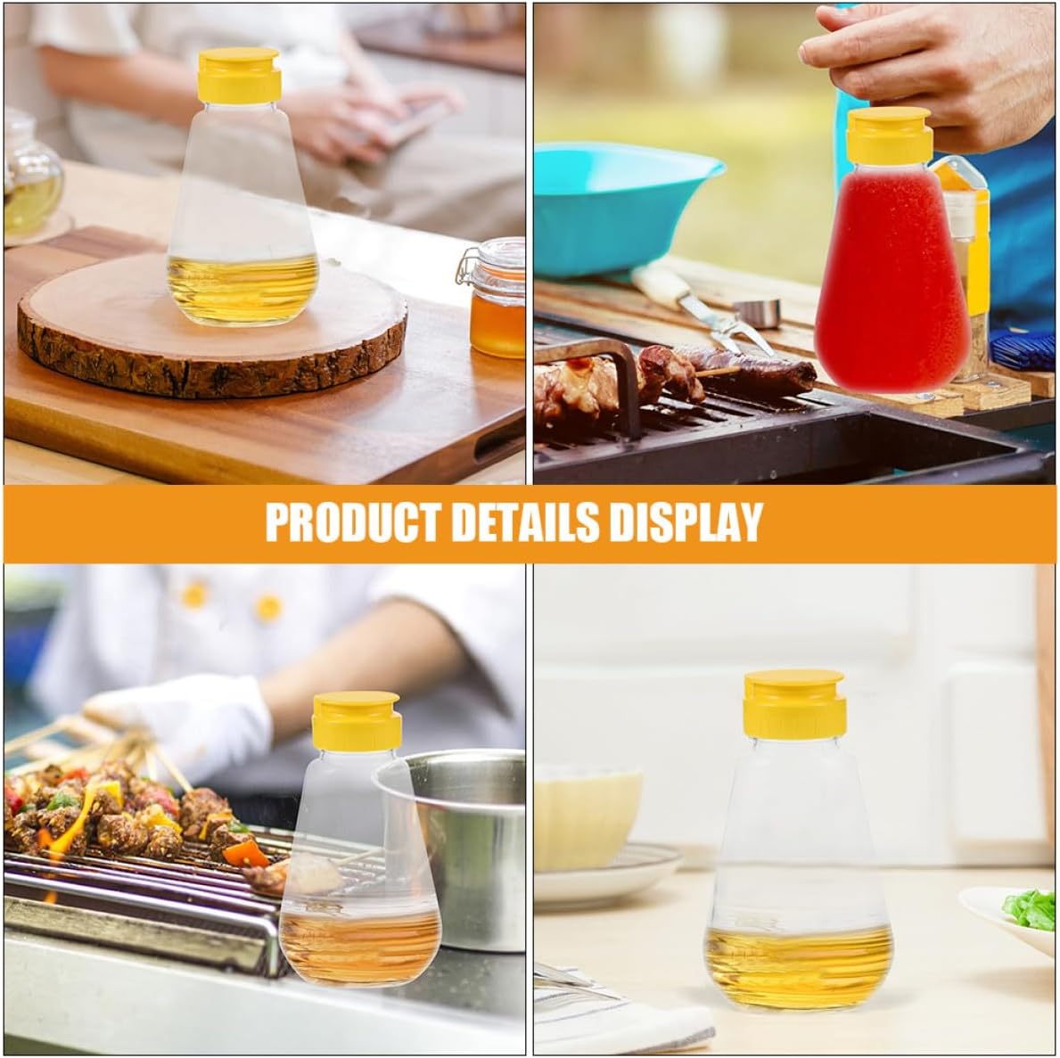2pcs Empty Honey Squeeze Bottle Plastic Leakproof Refillable Dispenser Xmas image 3