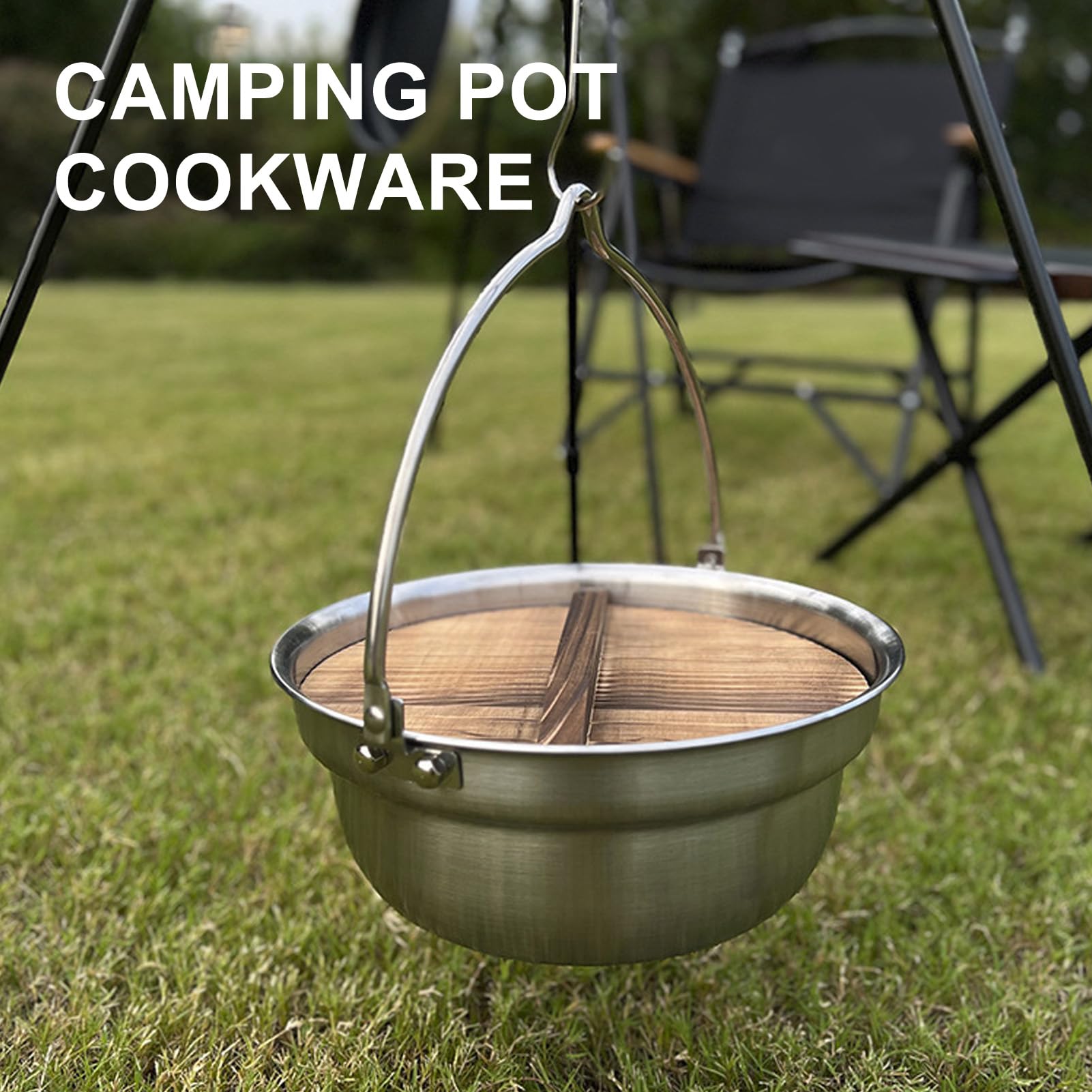 Outdoor draagbare picknick roestvrijstalen kookgerei Pot koken Camping wandelen