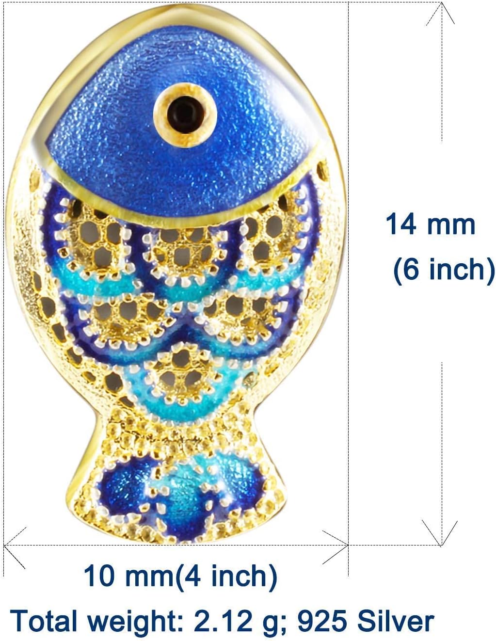 Fish Stud Earrings for Women 925 Sterling Silver Gold Plated Cloisonne Enamel Ocean Animal Earrings Cute Artistic Small Stud Jewelry Gift for Her