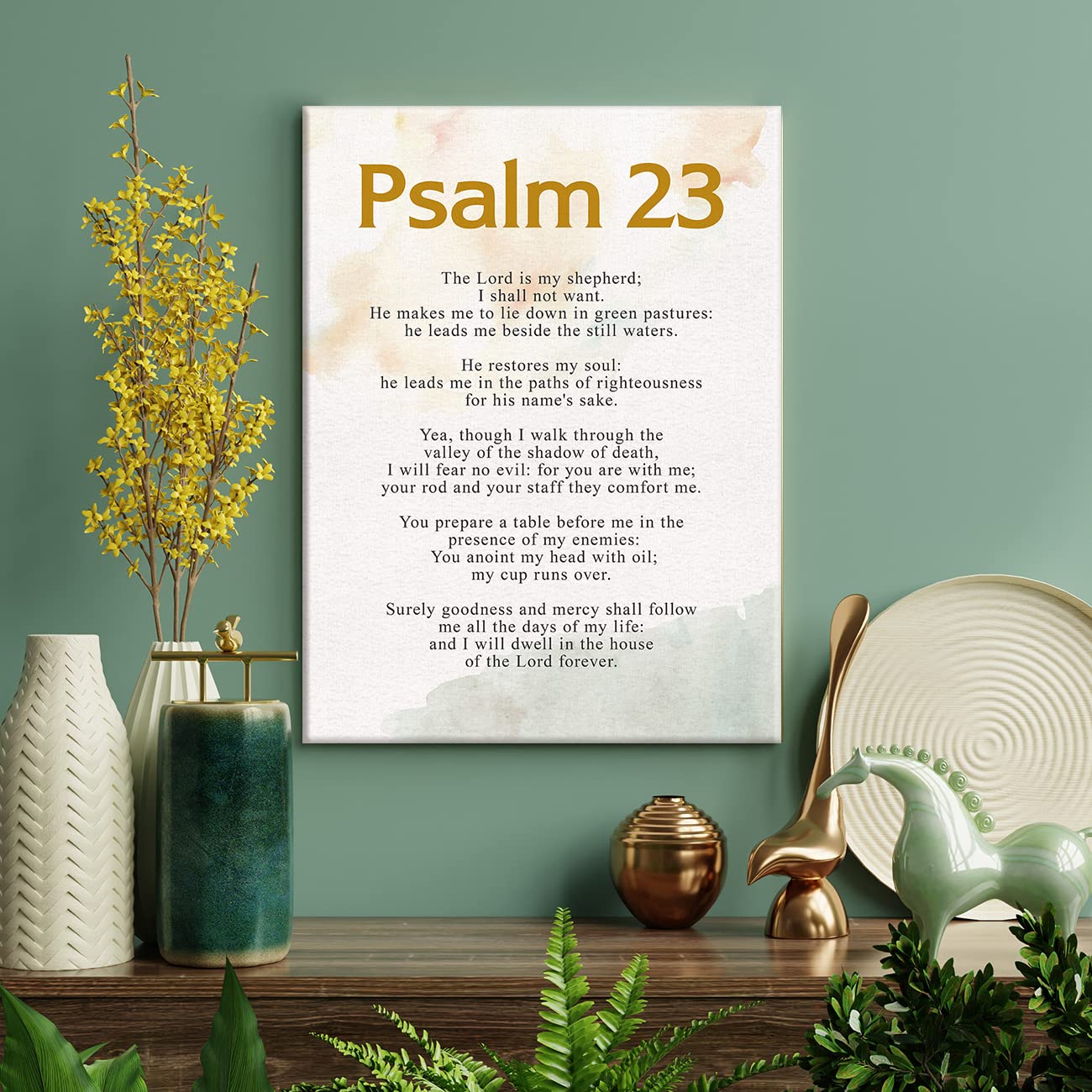 Psalm 23 Leinwanddruck - Der Herr Ist Mein Hirte Bibelvers Wanddekoration