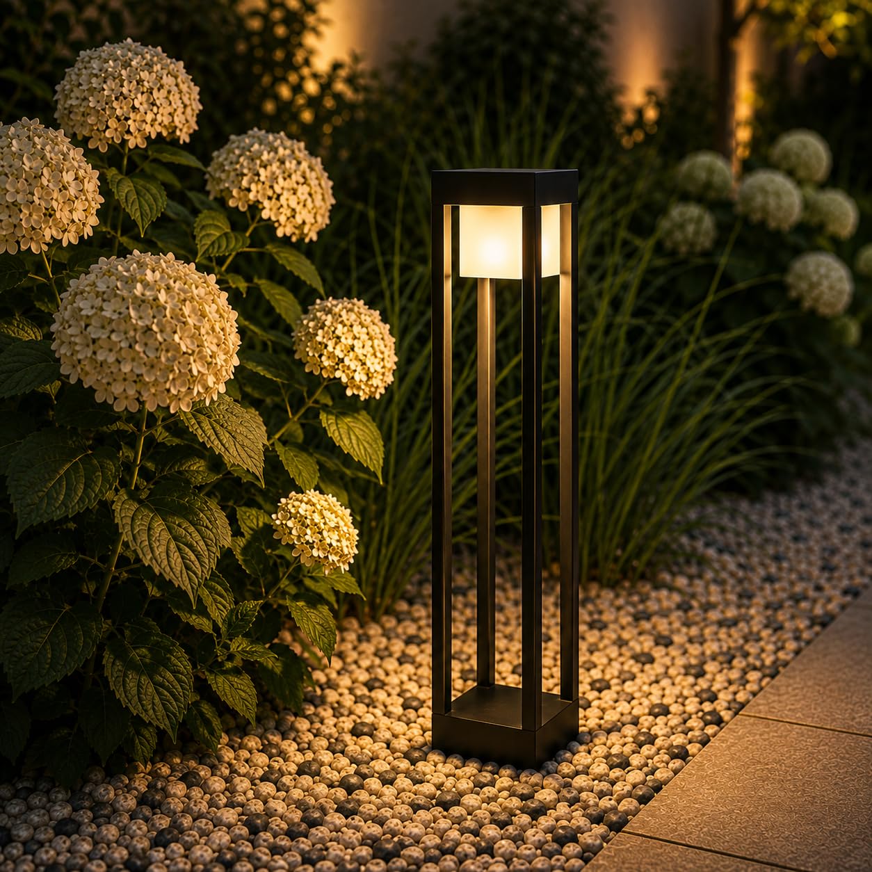 Lumiled LED Wegeleuchte 12W Außen Pollerleuchte 1140Lm 3000K IP54 80cm Schwarz Aluminium Wegbeleuchtung Außenleuchte Außenbeleuchtung Gartenleuchte Wegelampe stehend spritzwasserdicht warmweiß