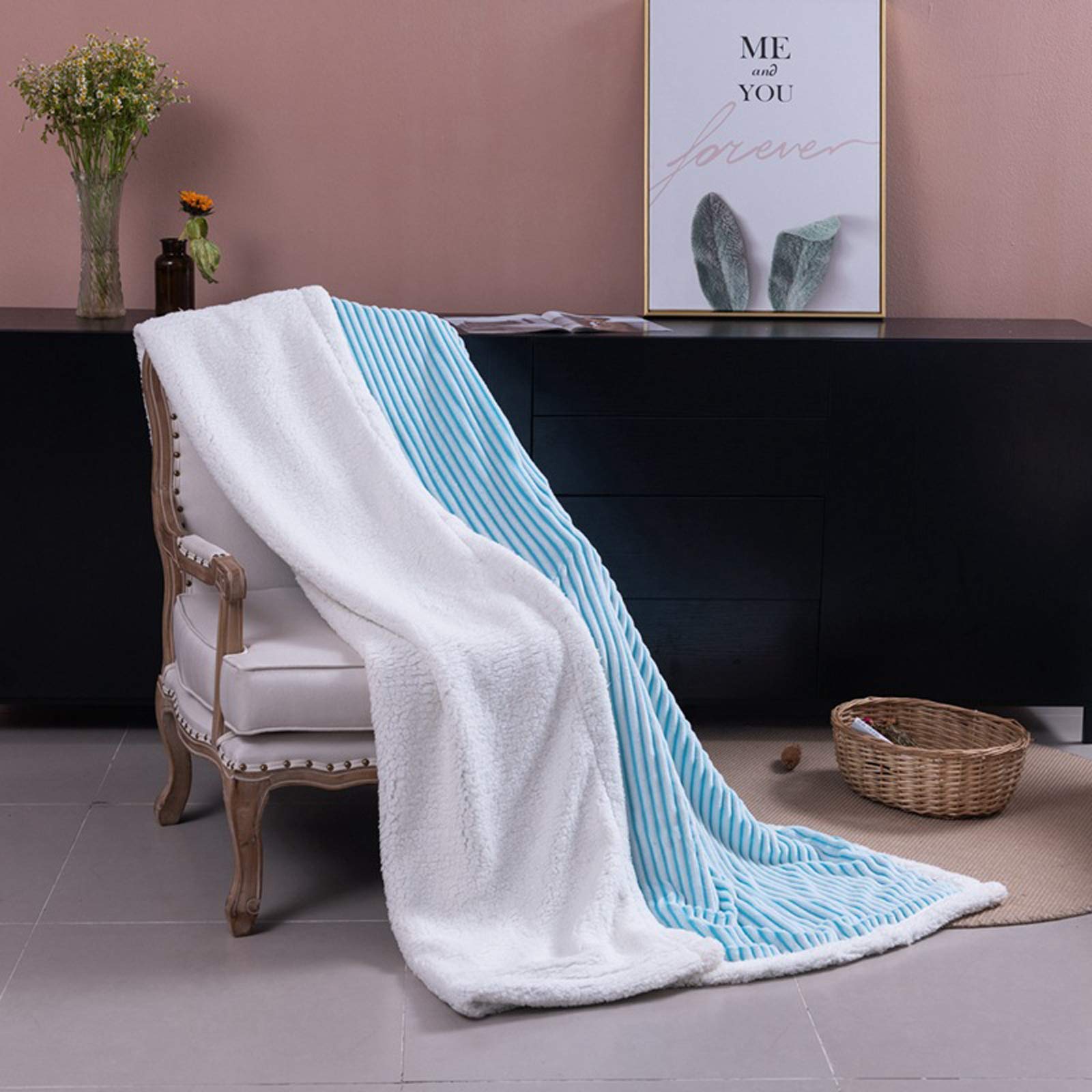 Manta para sofá Sherpa, manta de forro polar súper suave, cálida y esponjosa, reversible, para cama y sofá (150 x 120 cm) 004-150 x 120 cm