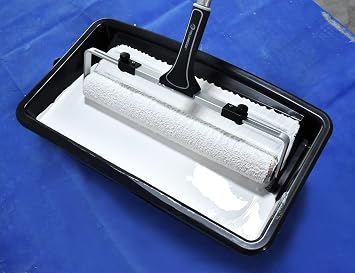 ROLLINGDOG 5PC 18 Inch Paint Roller Kit | 3PC Microfiber Roller Sleeves with 12-18 Adjustable Frame, 18 Paint Tray, Wide Paint Roller Set for Wall, Ceiling, Floor