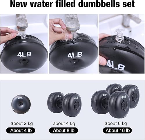 Miniatura 5 de Water Filled Dumbbells Set for Women Travel Weights Adjustable
