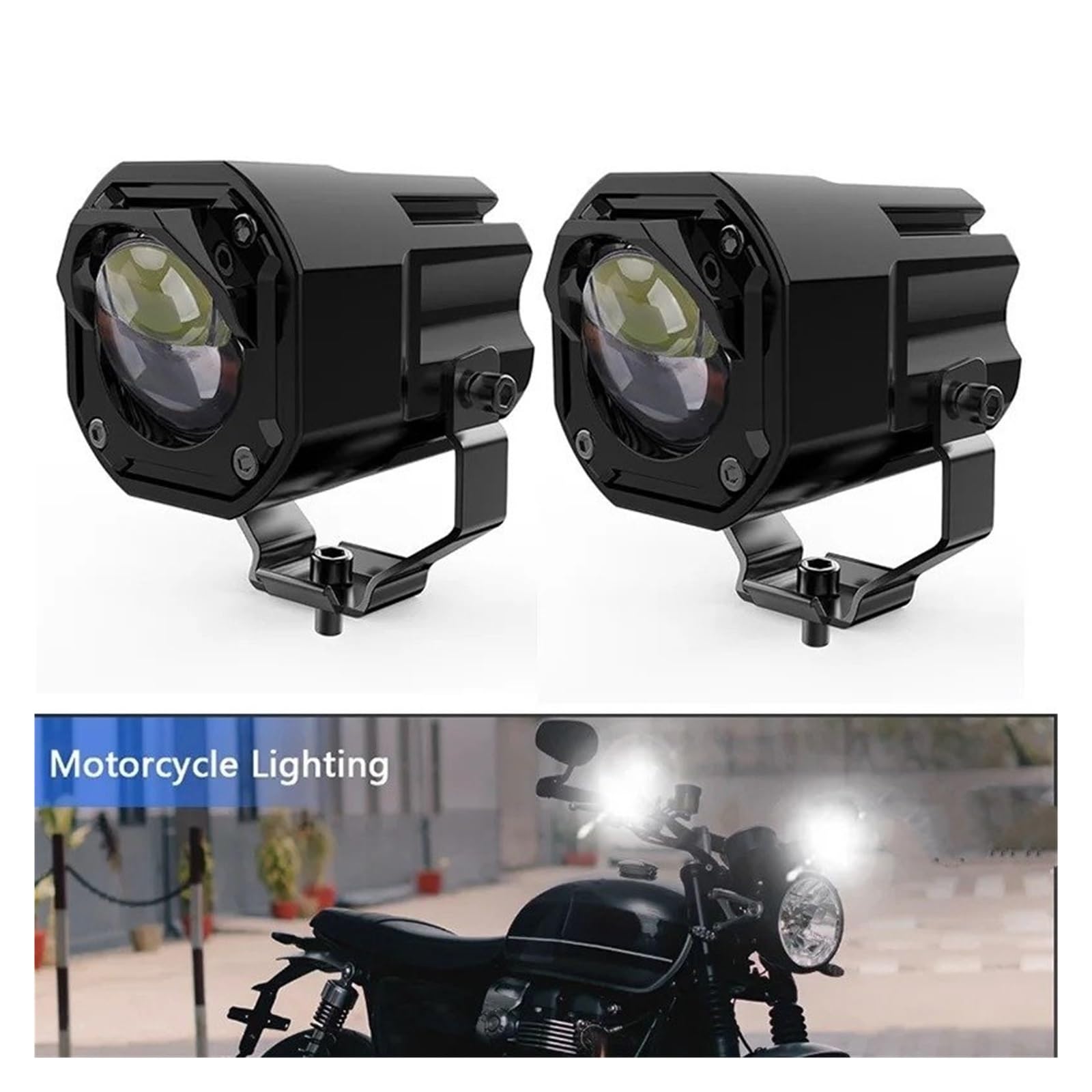 Lámpara Led Antiniebla Trabajo Para Motocicleta Faro Para Conducir Correr Súper Brillante 12V 24V 4x4 Foco Haz Alto/bajo Faros De Motocicleta(2X white yellow)
