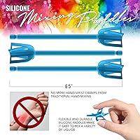 Vista 2 de Pixiss Mezclador bidireccional de epoxi y pintura - 3 paletas de silicona reutilizables - Agitador multiusos para accesorios de taladro